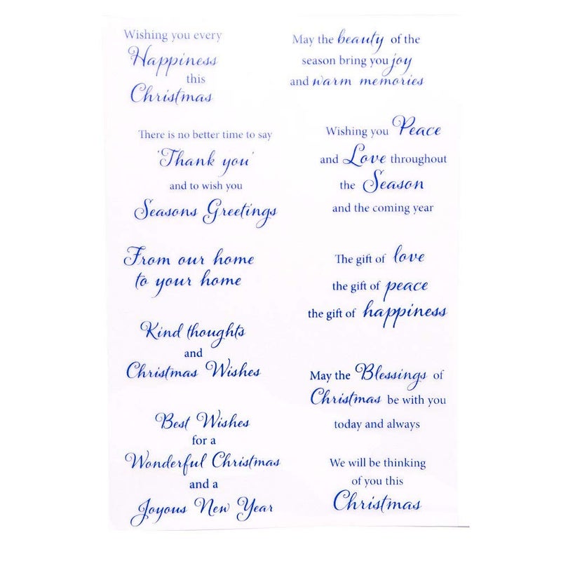 Arbuya Merry Christmas Happy New Year Happy Birthday Verses Phrase Rubber Stamps Clear Stamps for Christmas Card Making Decoration and DIY Scrapbooking Rubber Stamps for Crafts - Image 1
